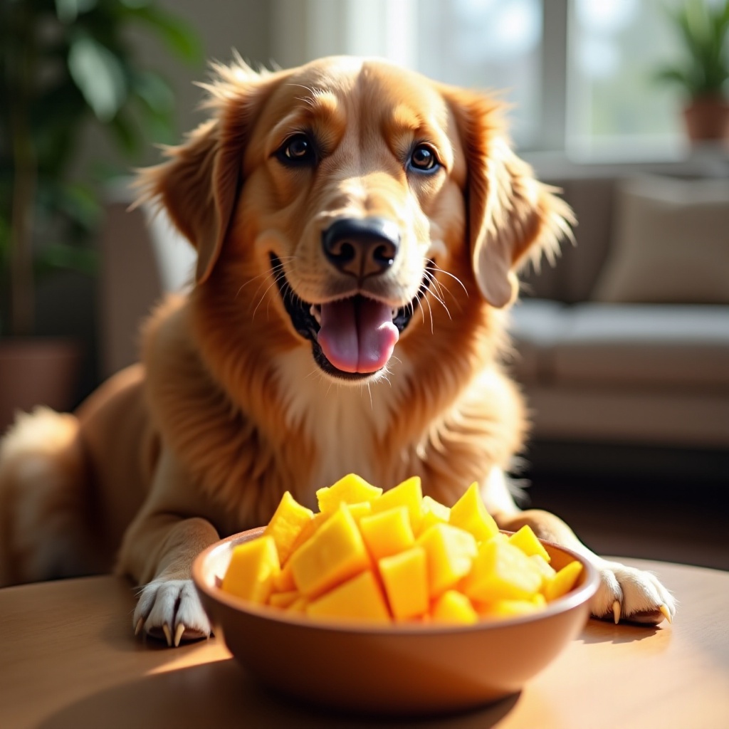 mogen honden gevriesdroogde mango's eten