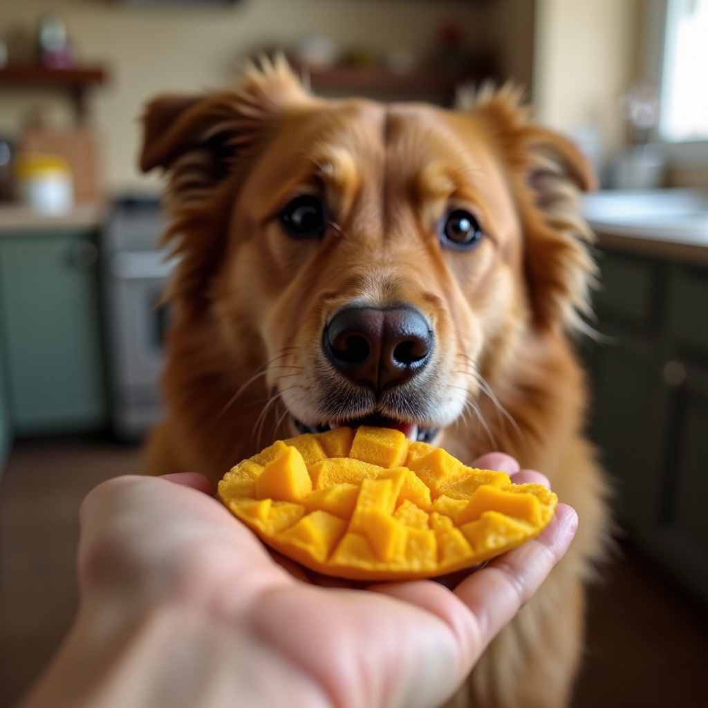 mogen honden gevriesdroogde mango's eten
